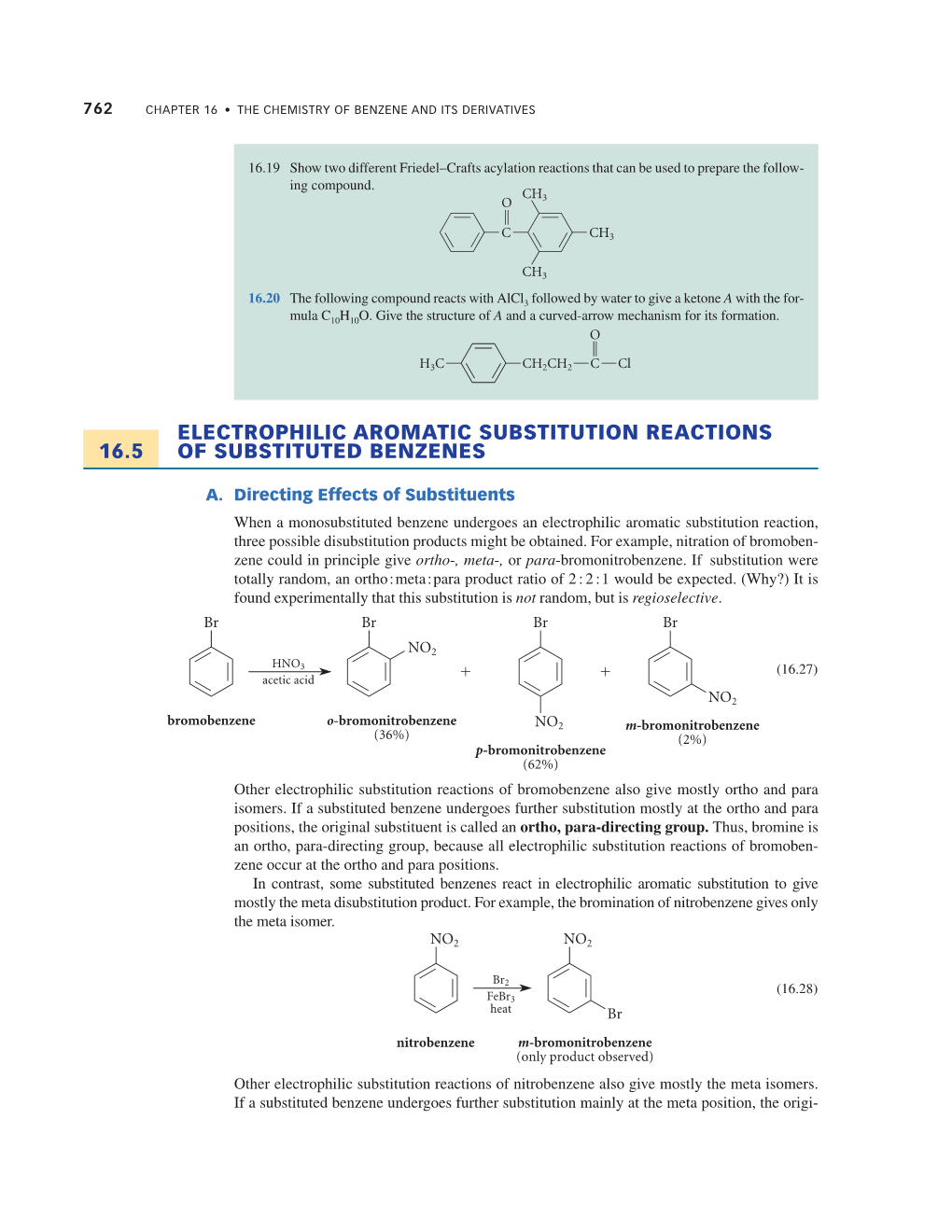 16.5 Electrophilic Aromatic Substitution Reactions of Substituted Benzenes 763