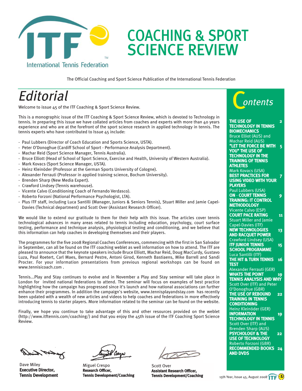 Issue 45 of the ITF Coaching & Sport Science Review