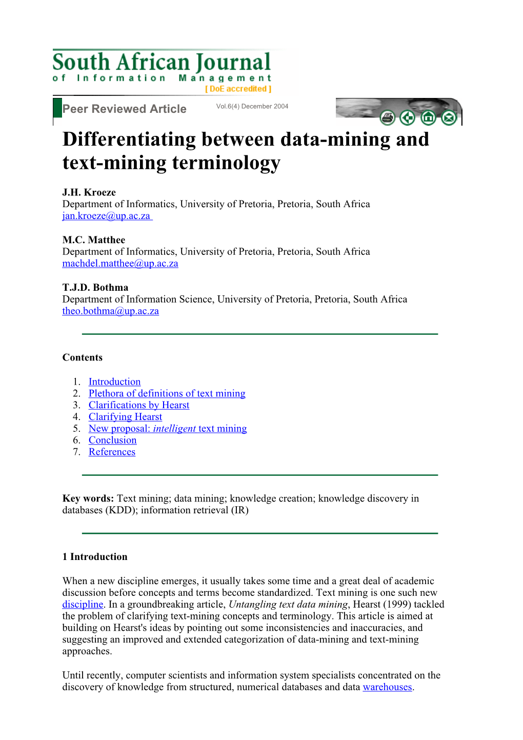 Differentiating Between Data-Mining and Text-Mining Terminology