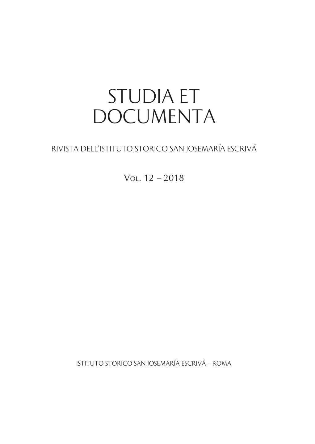 Studia Et Documenta