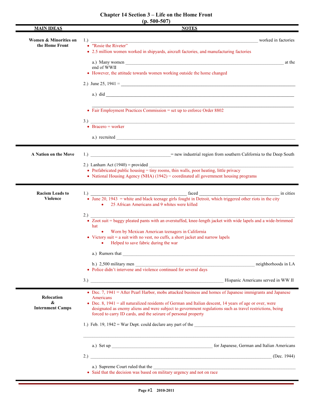 Chapter 14 Section 3 Life on the Home Front