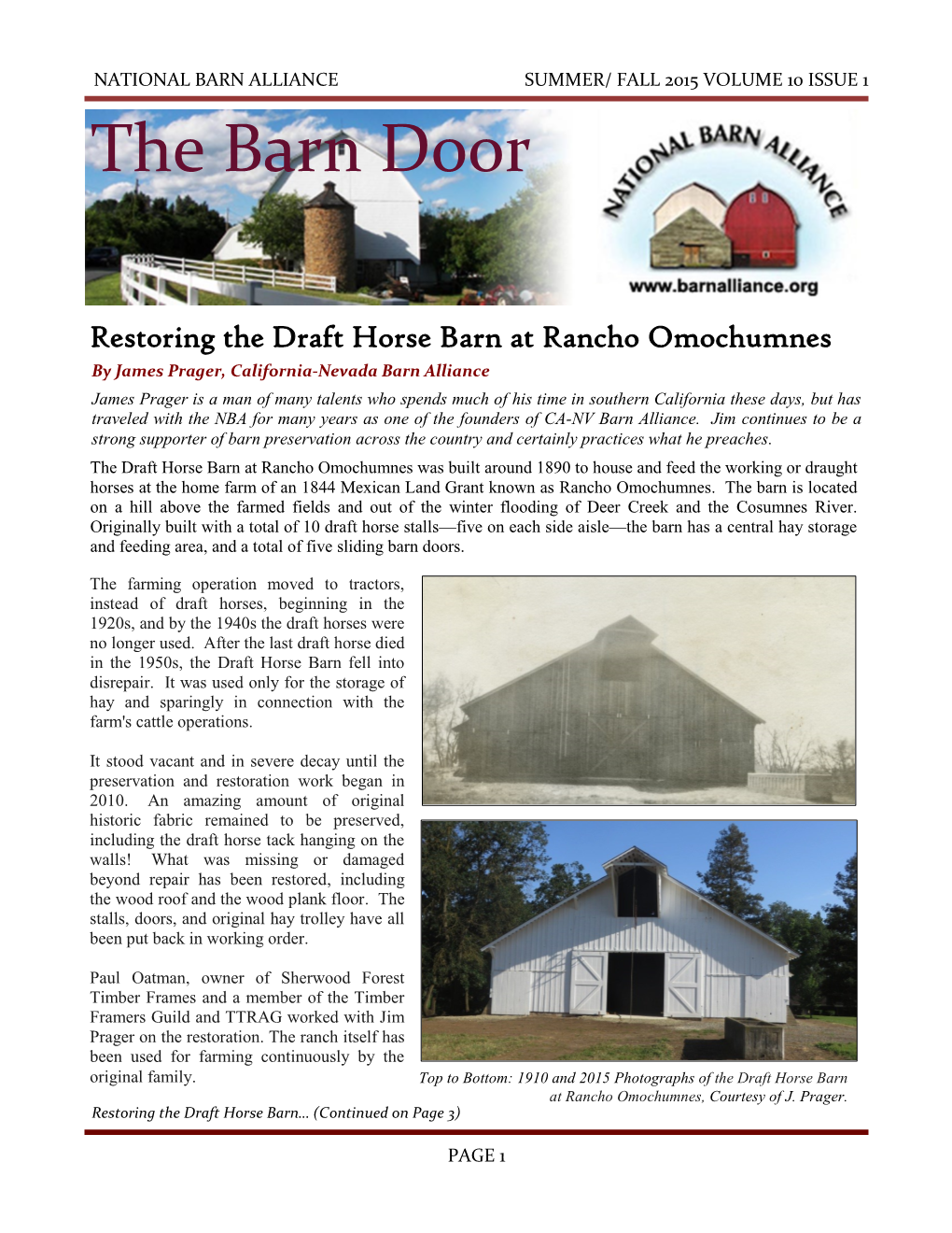 The Barn Door, Fall 2015