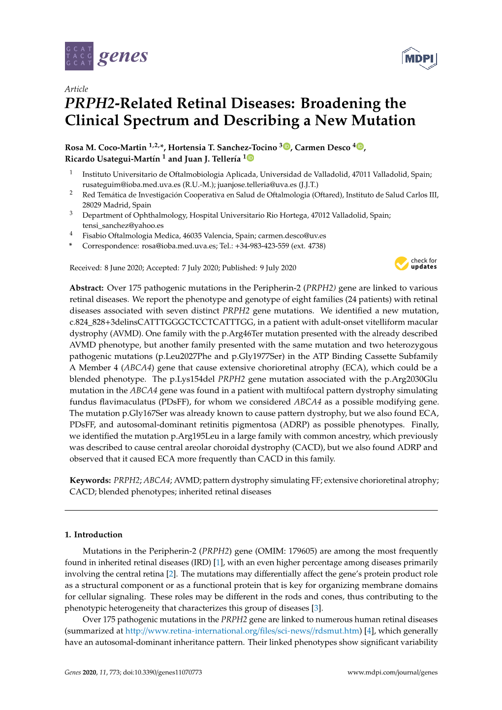 PRPH2-Related Retinal Diseases: Broadening the Clinical Spectrum and Describing a New Mutation