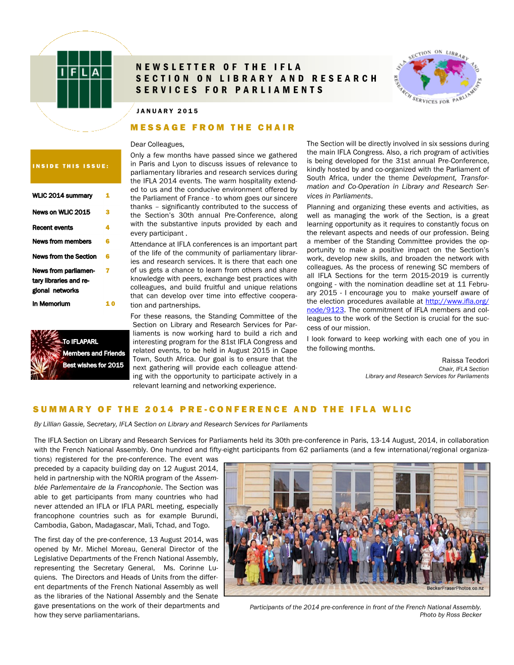 Newsletter of the Ifla Section on Library And