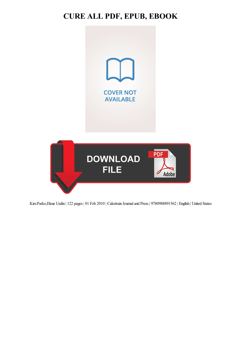 Cure All Pdf, Epub, Ebook