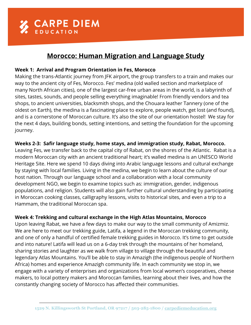 Morocco: Human Migration and Language Study