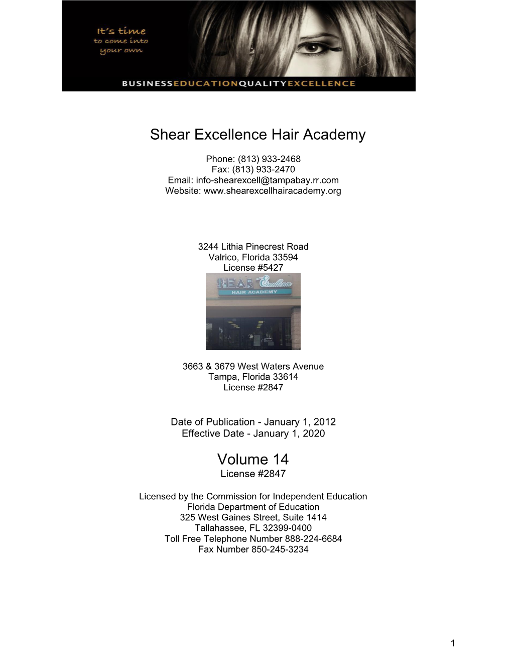 Shear Excellence Hair Academy Volume 14