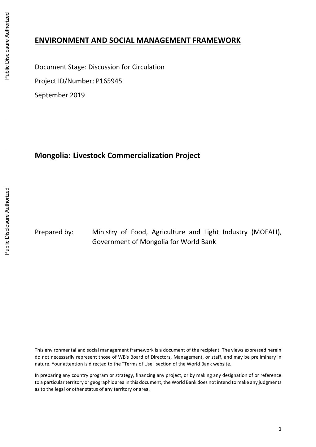 Mongolia: Livestock Commercialization Project