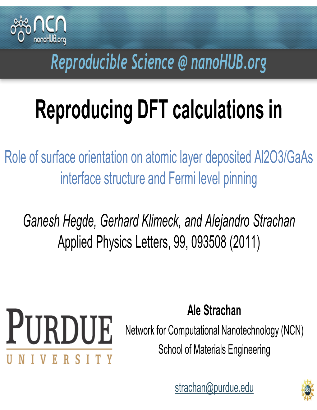 Reproducing DFT Calculations In