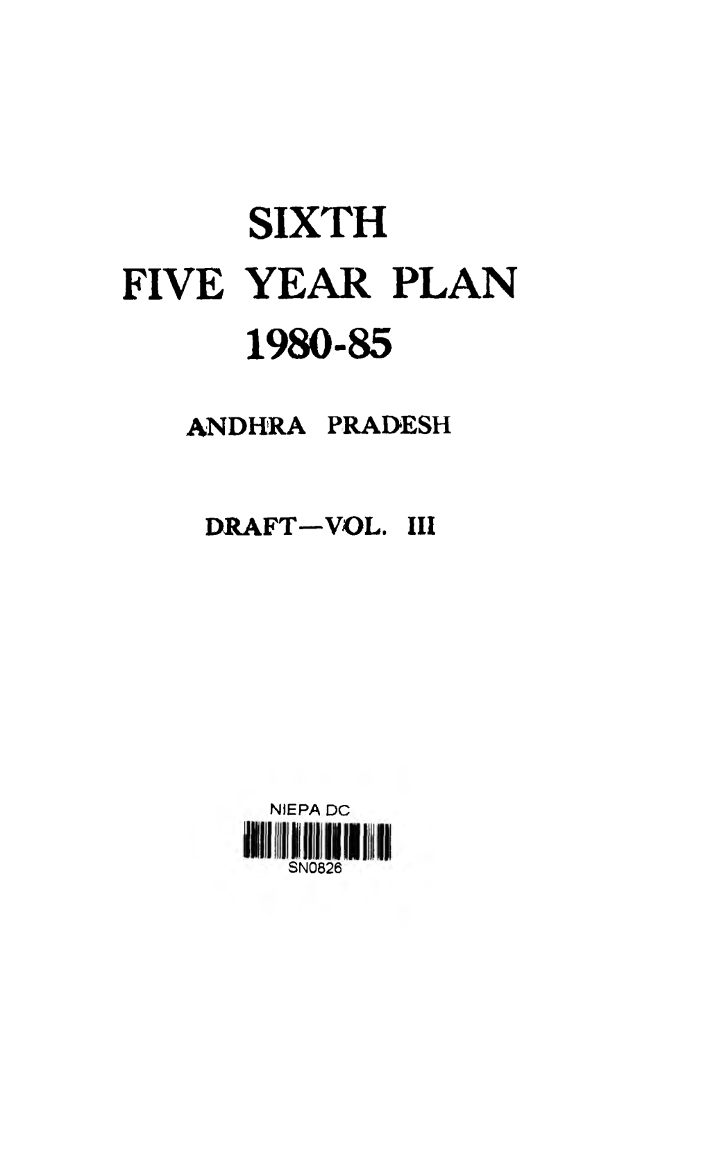 Sixth Five Year Plan 1980-85