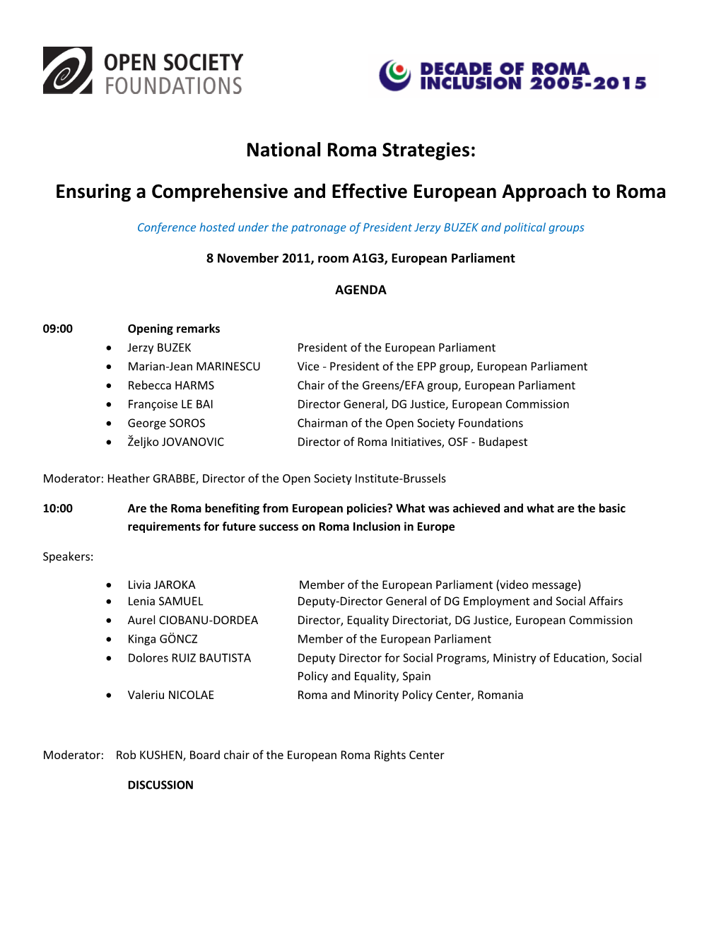 National Roma Strategies: Ensuring a Comprehensive and Effective European Approach to Roma