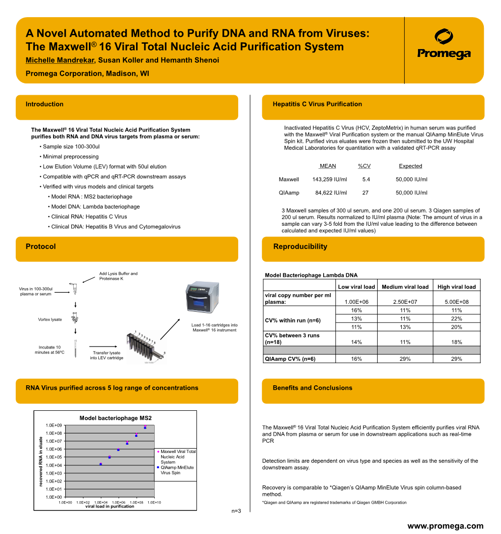 A Novel Automated Method to Purify DNA and RNA from Viruses: The