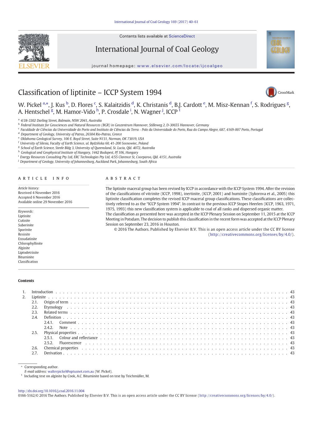 Classification of Liptinite