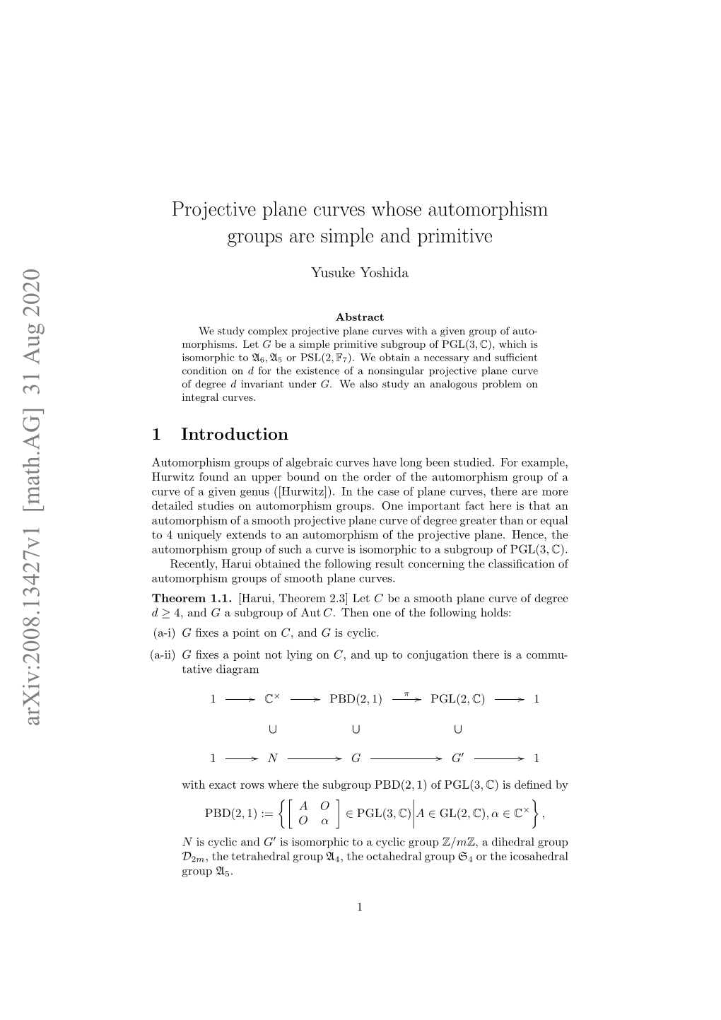 Projective Plane Curves Whose Automorphism Groups Are Simple and Primitive