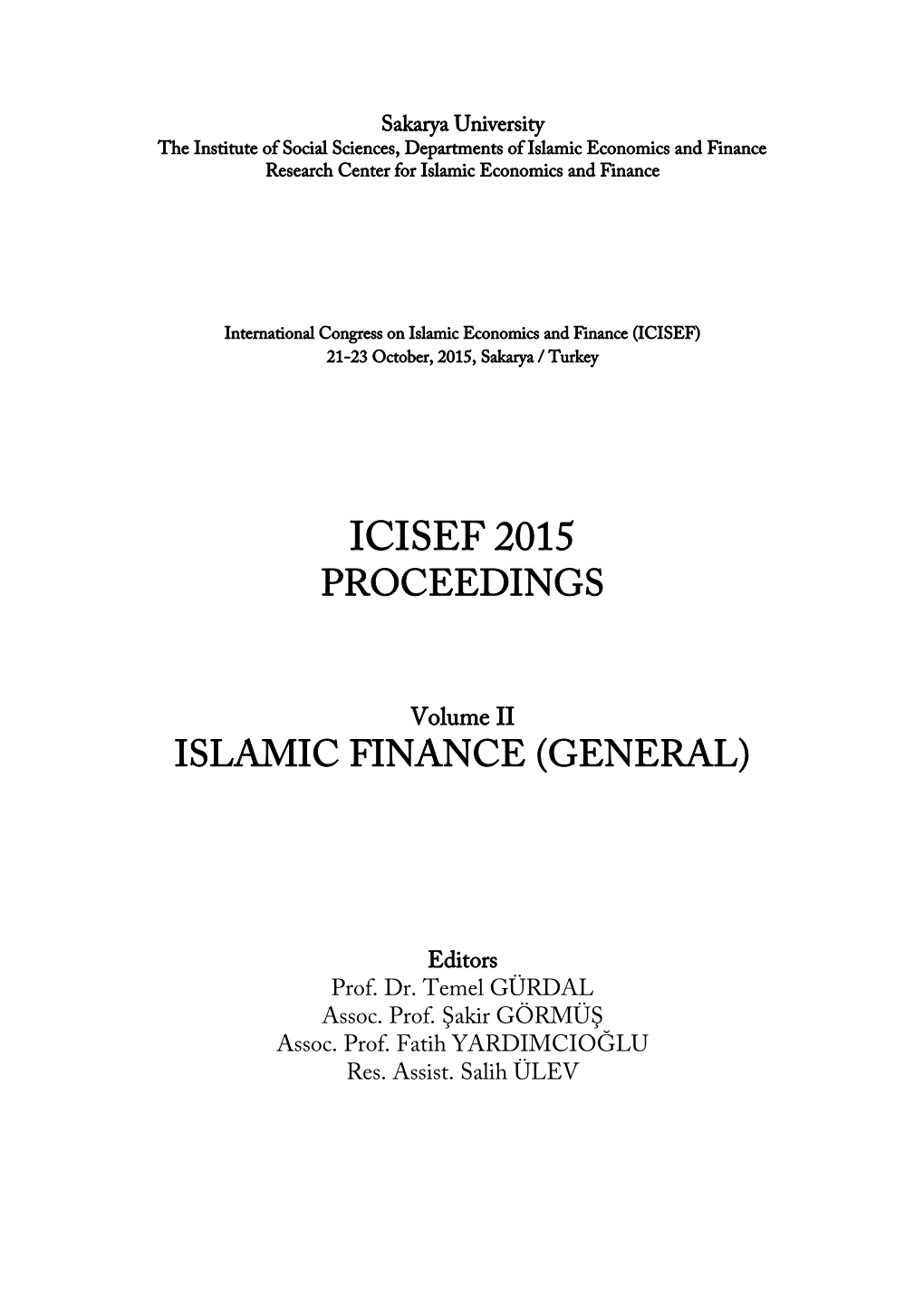 Icisef 2015 Proceedings