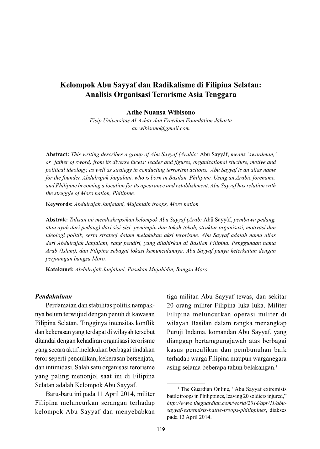 Kelompok Abu Sayyaf Dan Radikalisme Di Filipina Selatan 119