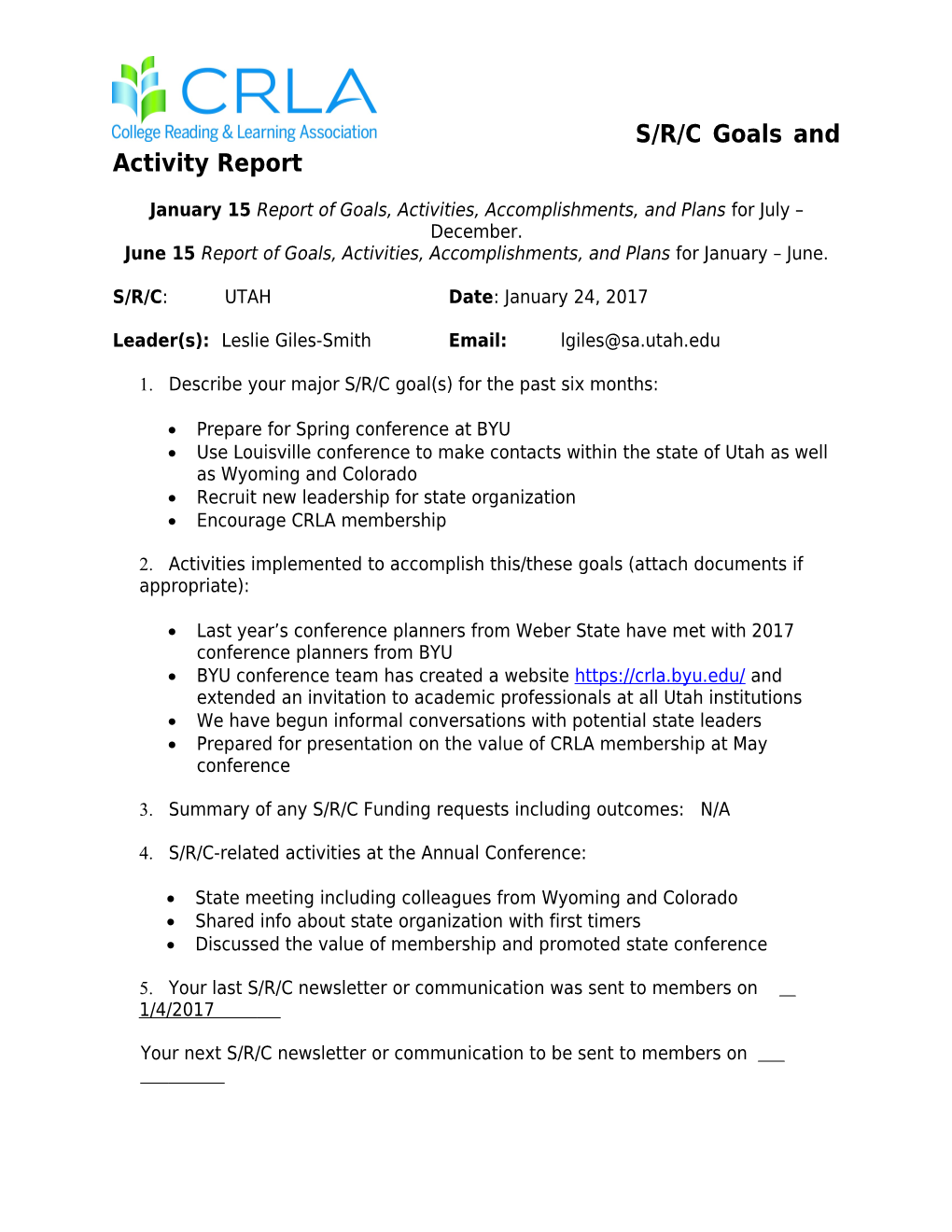 Chapter Activity Report s1