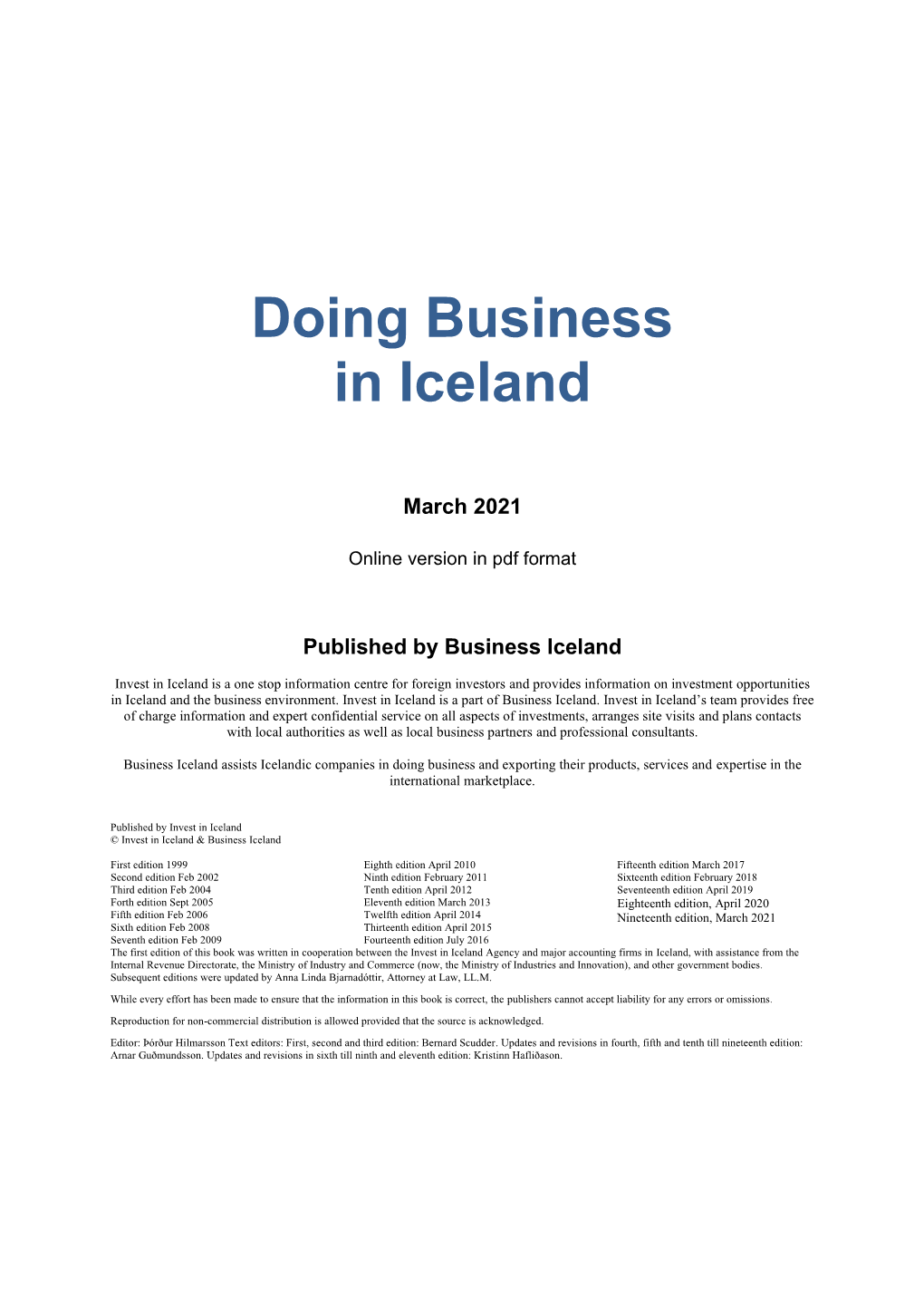 Doing Business in Iceland