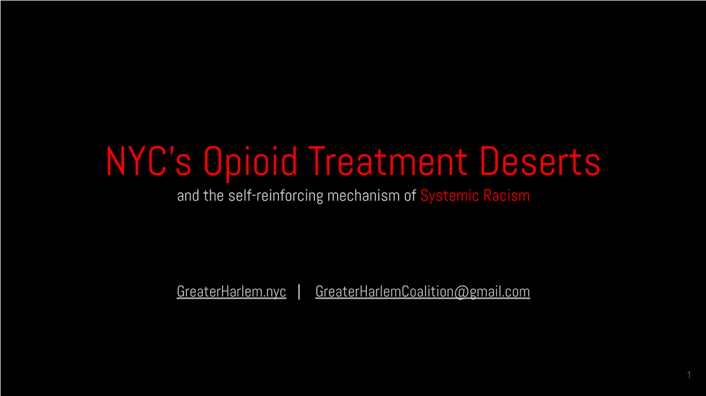 NYC's Opioid Treatment Deserts