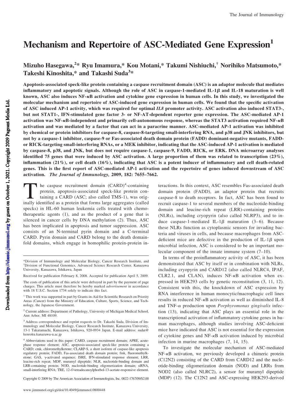 Gene Expression Mechanism and Repertoire of ASC-Mediated