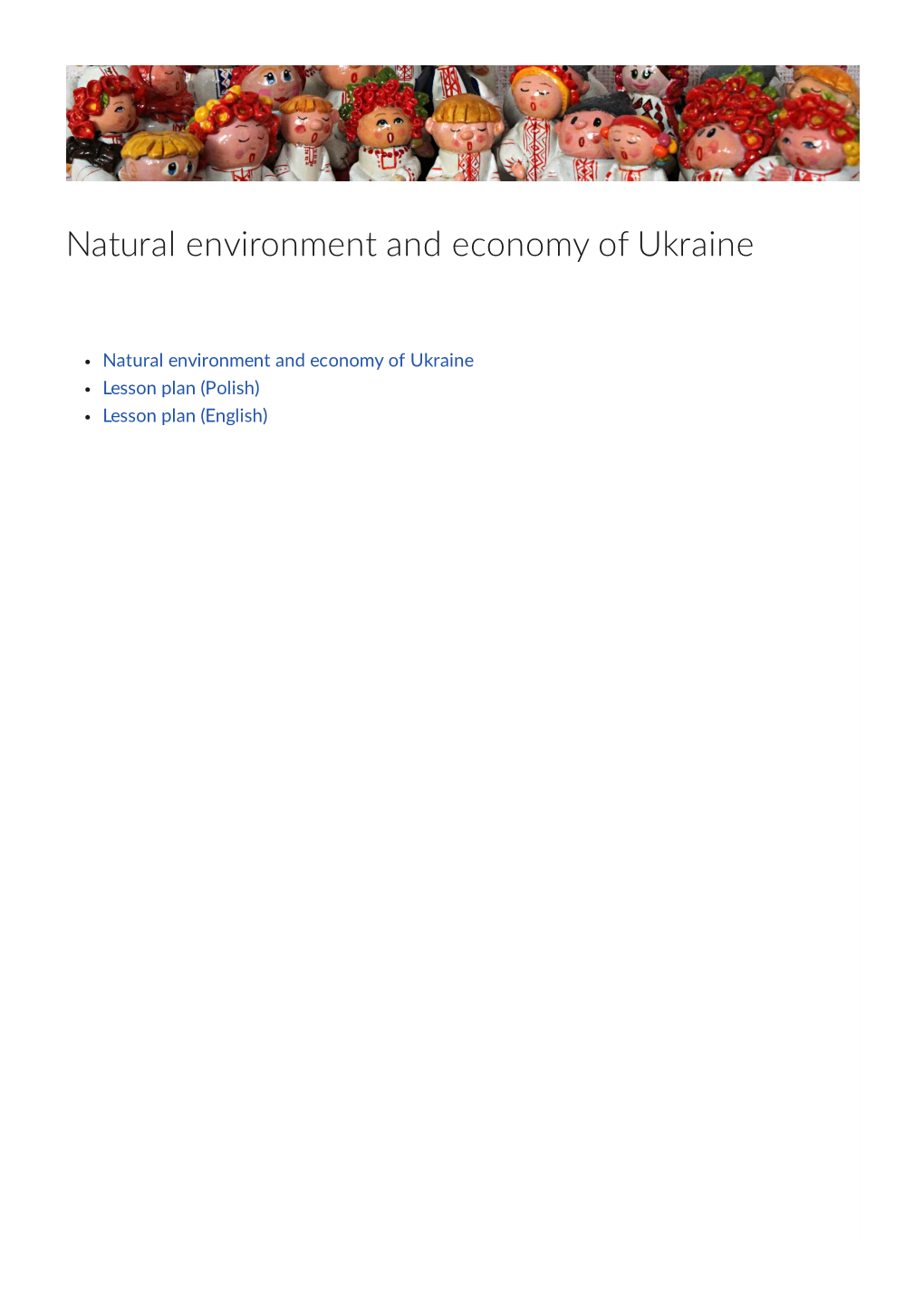 Natural Environment and Economy of Ukraine