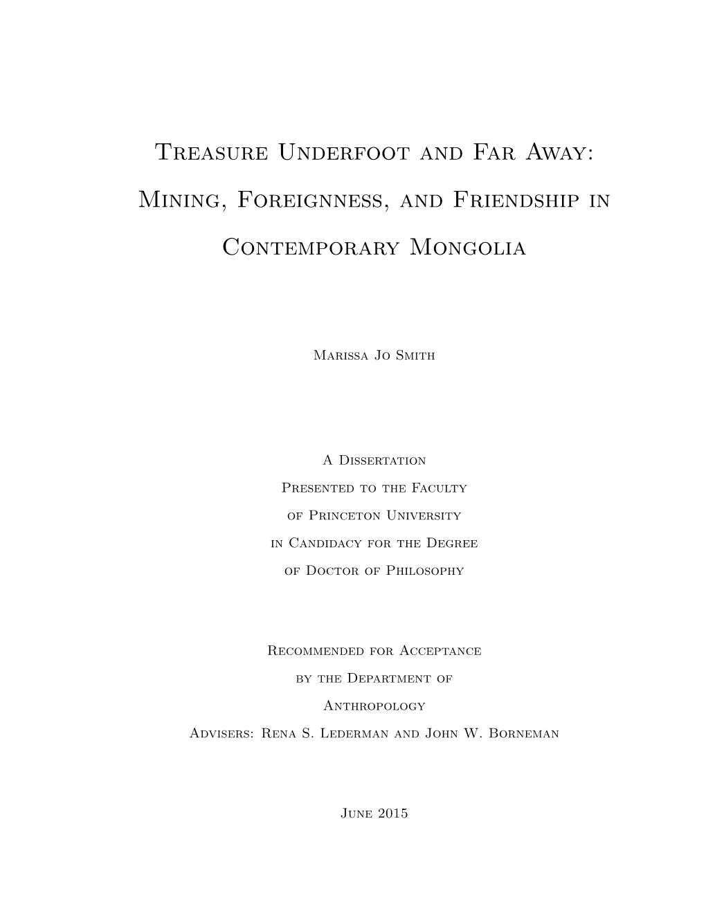 Mining, Foreignness, and Friendship in Contemporary Mongolia