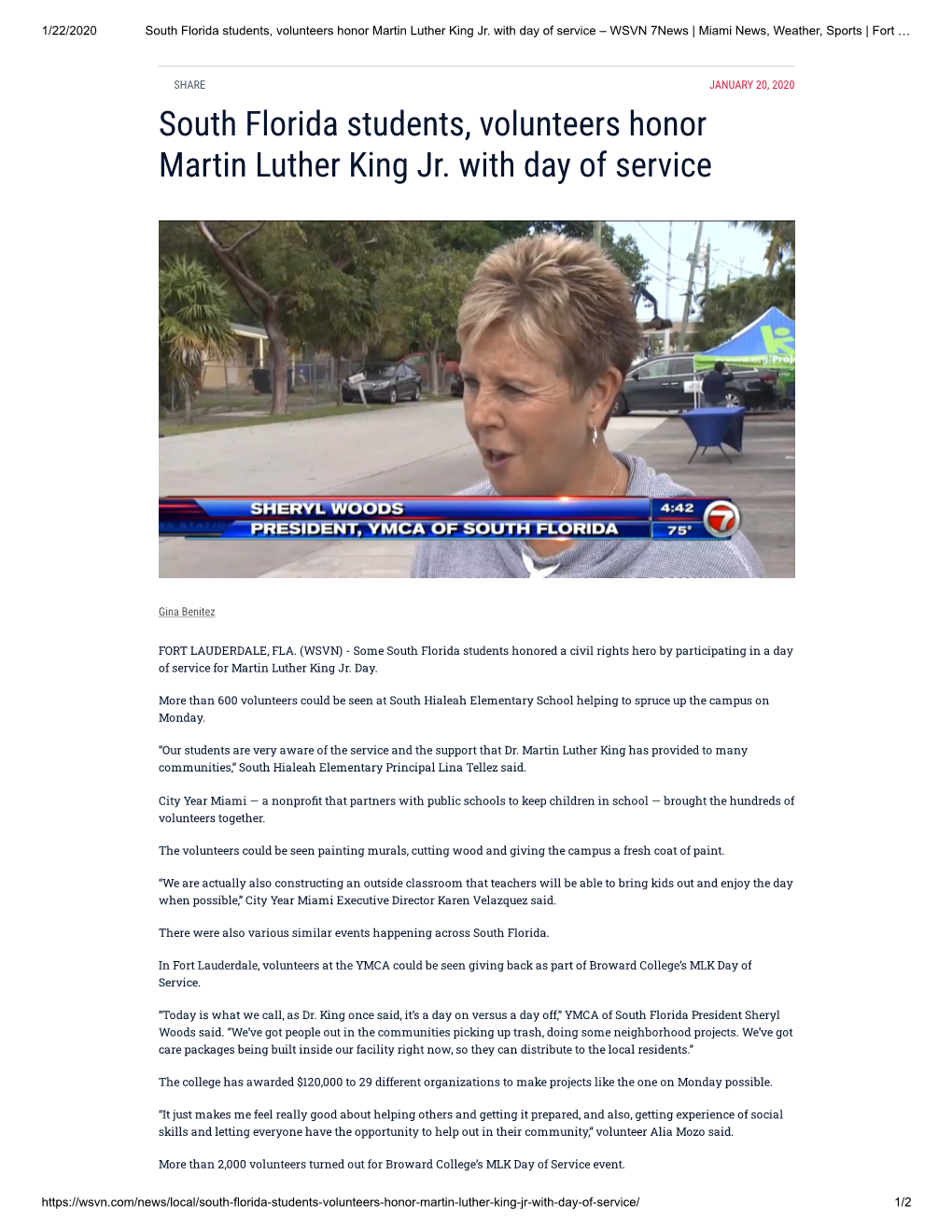 South Florida Students, Volunteers Honor Martin Luther King Jr. with Day of Service – WSVN 7News | Miami News, Weather, Sports | Fort …