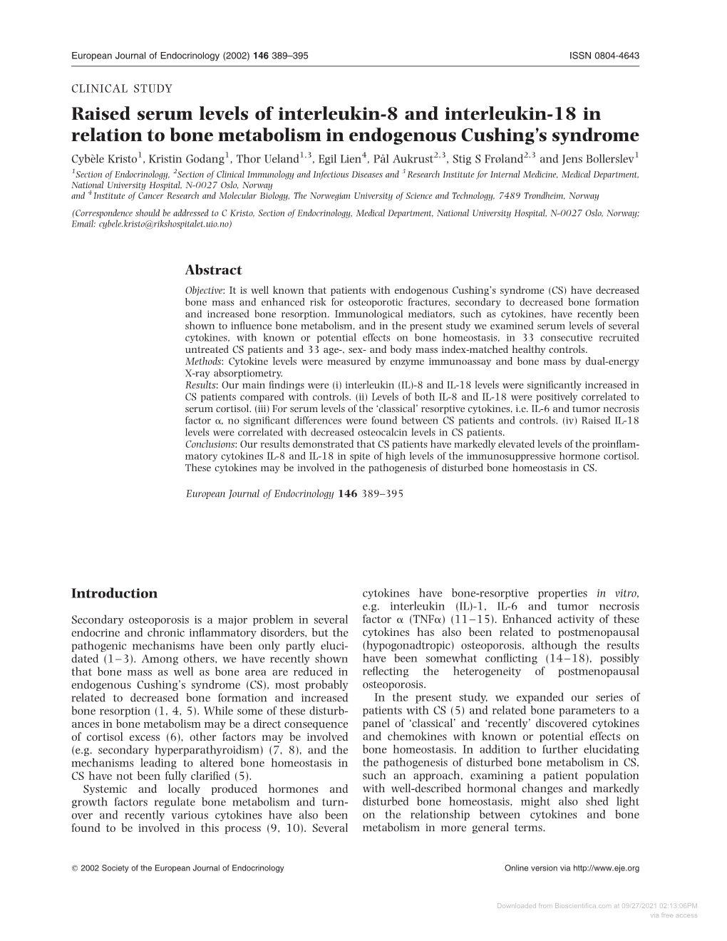 Raised Serum Levels of Interleukin-8 and Interleukin-18 in Relation To