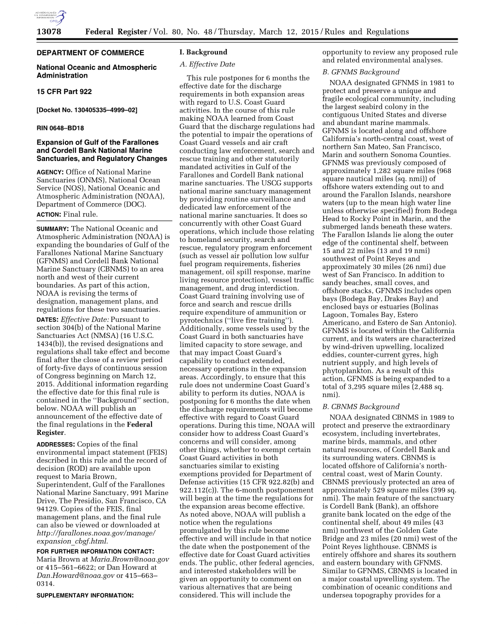 Federal Register/Vol. 80, No. 48/Thursday, March 12, 2015/Rules