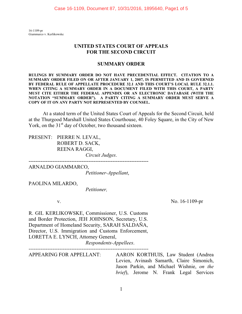 United States Court of Appeals for the Second Circuit Summary Order