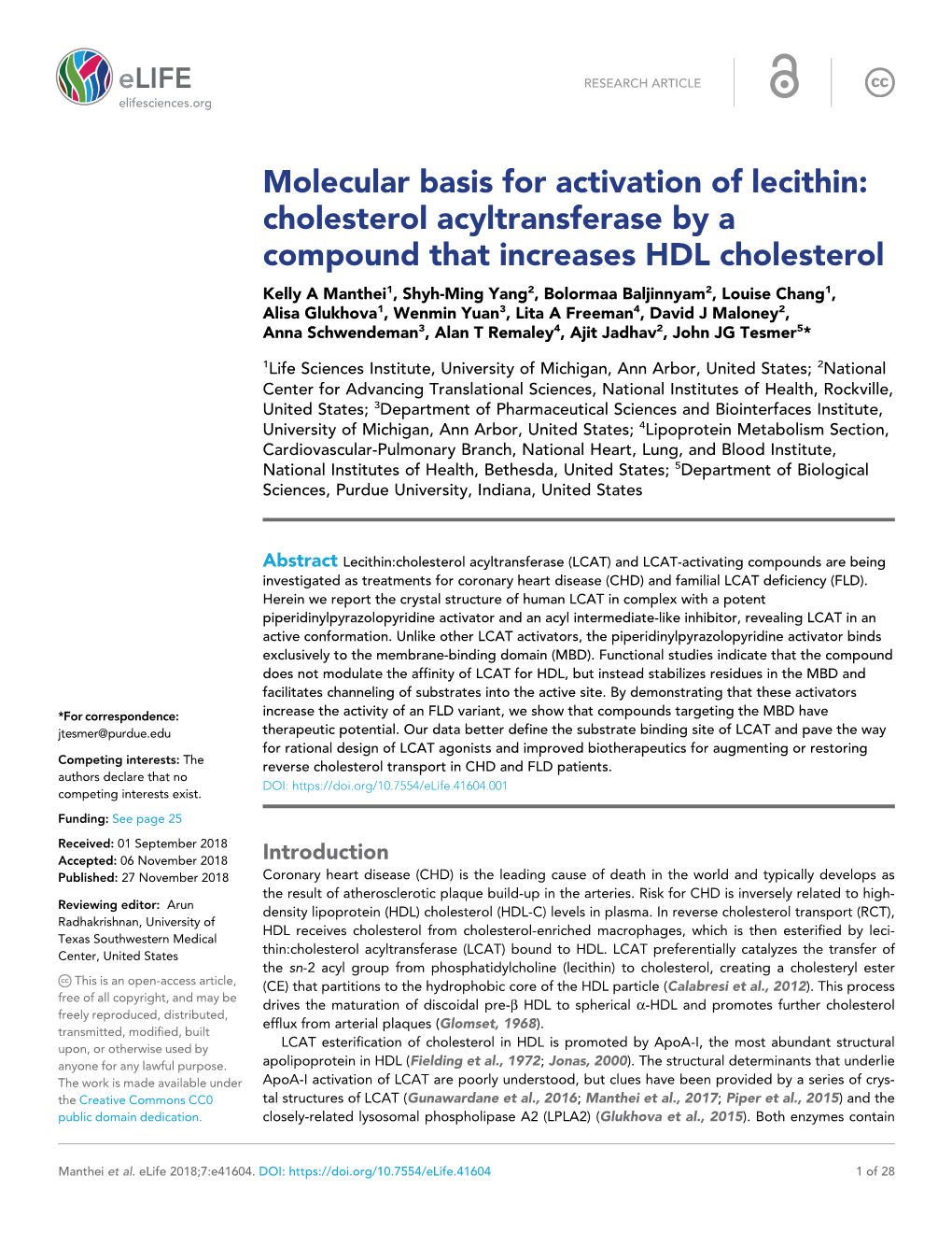 Cholesterol Acyltransferase by a Compound That Increases HDL