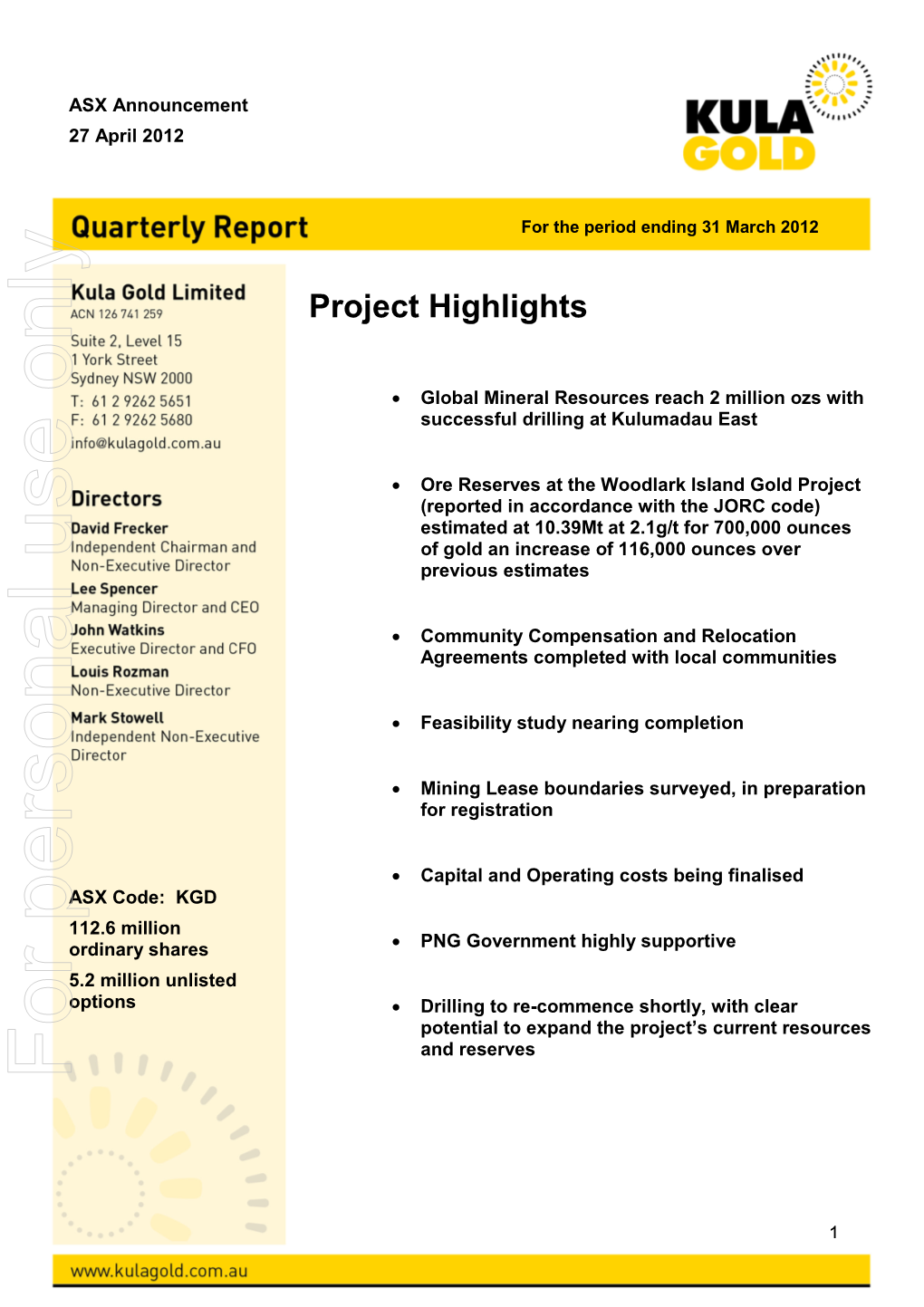 Appendix 5B Mining Exploration Entity Quarterly Report