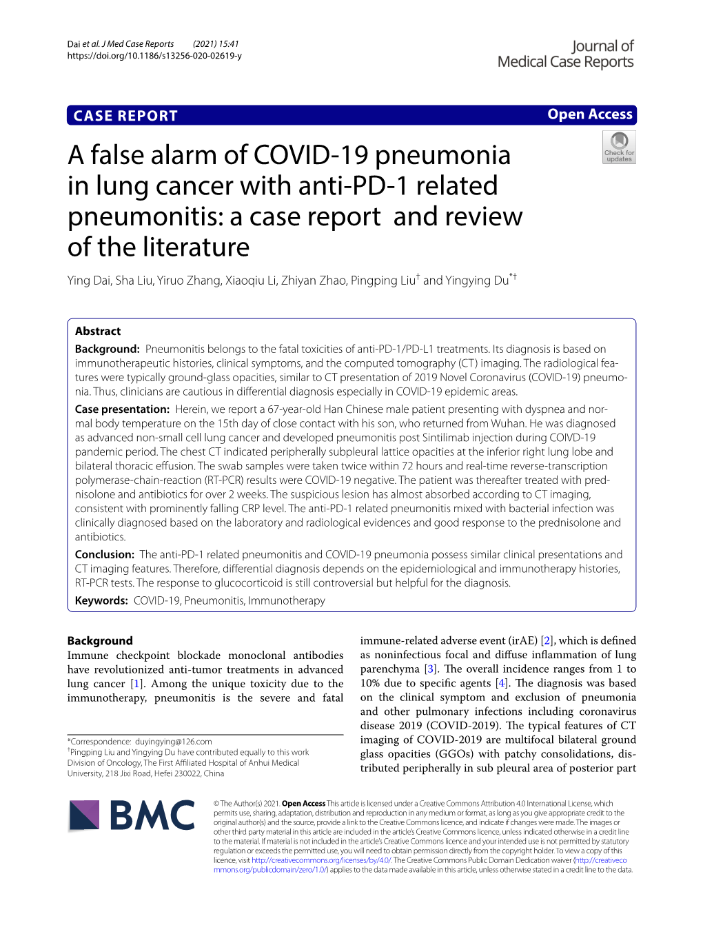 A False Alarm of COVID-19 Pneumonia in Lung Cancer