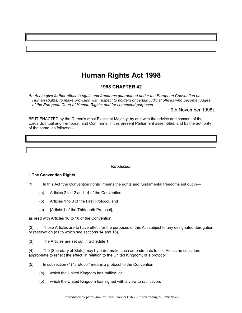 Human Rights Act 1998
