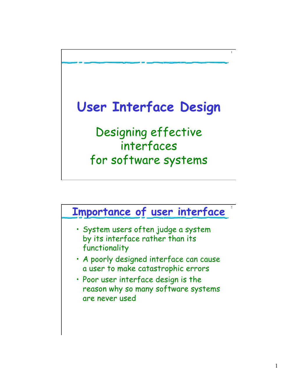 User Interface Design