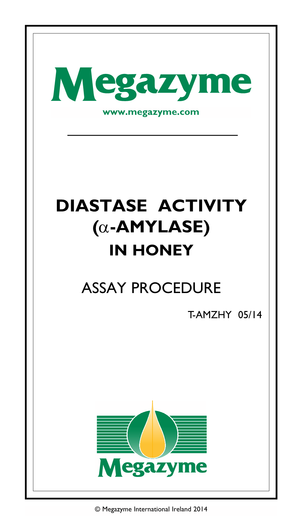 Diastase Activity (Α-Amylase) in Honey