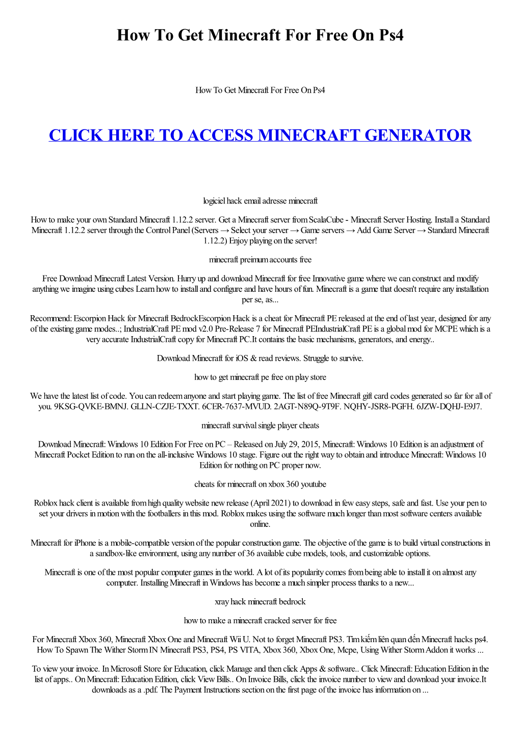 How to Get Minecraft for Free on Ps4