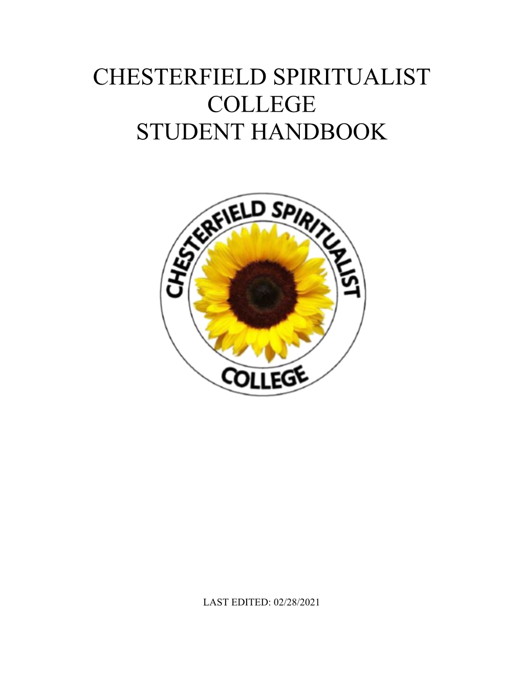 Chesterfield Spiritualist College Student Handbook
