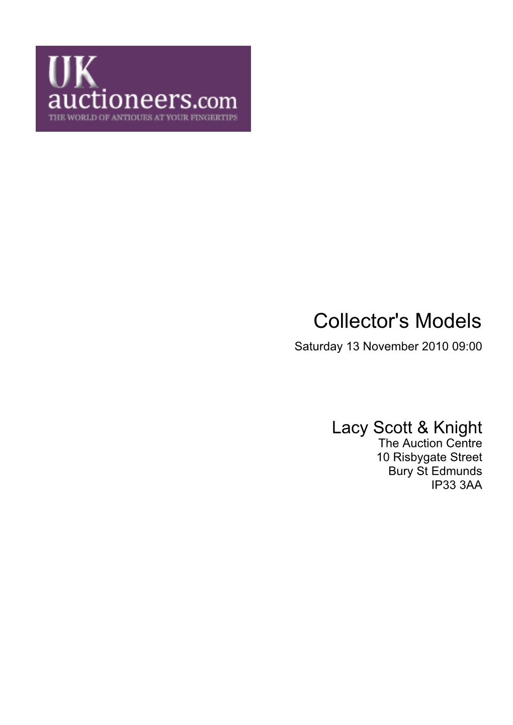 Collector's Models Saturday 13 November 2010 09:00
