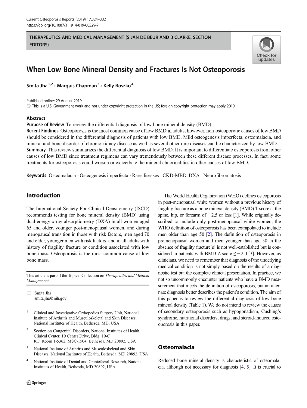 When Low Bone Mineral Density and Fractures Is Not Osteoporosis