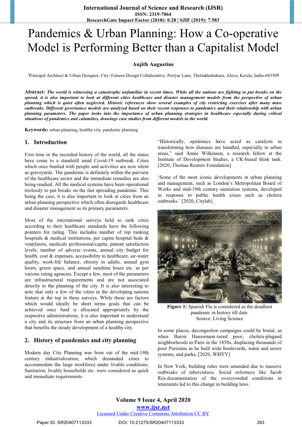 Pandemics & Urban Planning