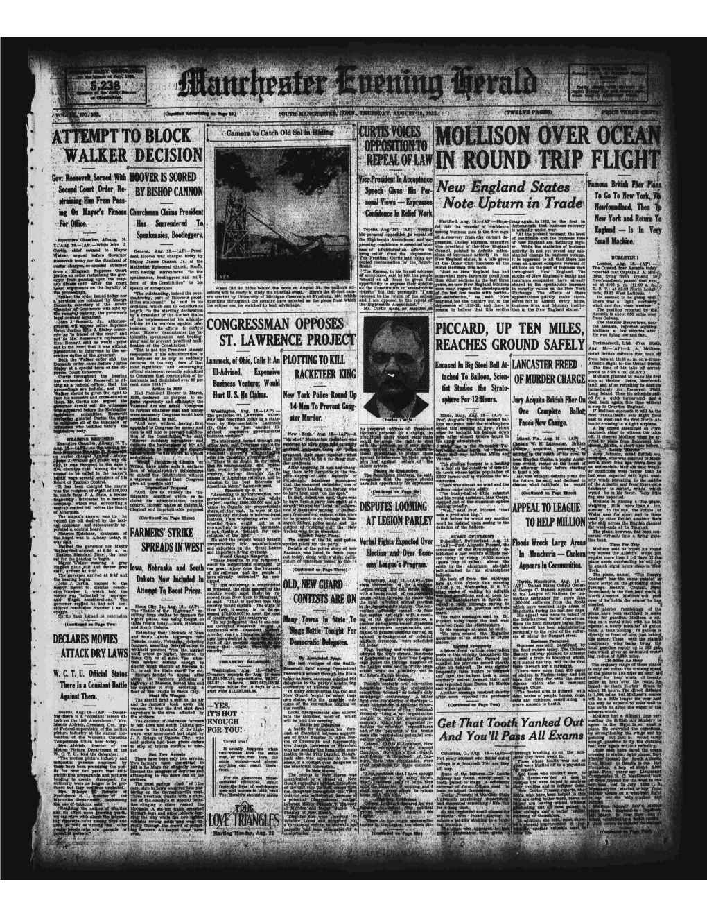 Manchester Evening Hearld 1932-08-18