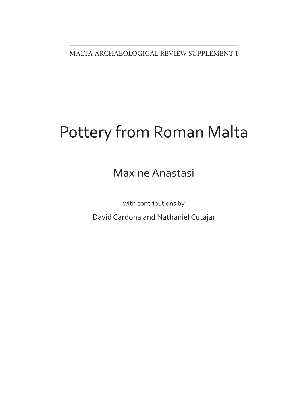 Pottery from Roman Malta