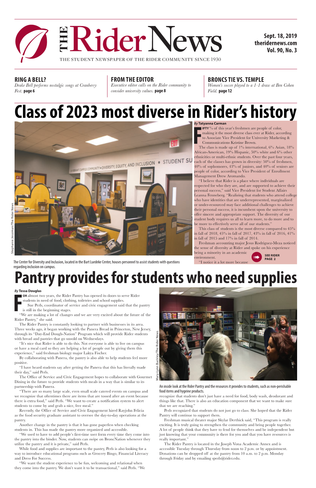 Class of 2023 Most Diverse in Rider's History