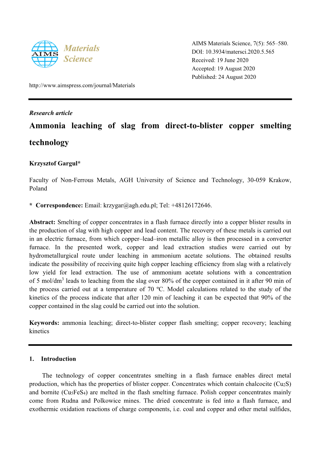 Ammonia Leaching of Slag from Direct-To-Blister Copper Smelting Technology