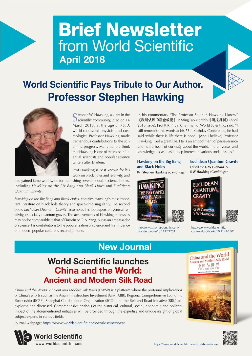 Brief Newsletter from World Scientific April 2018