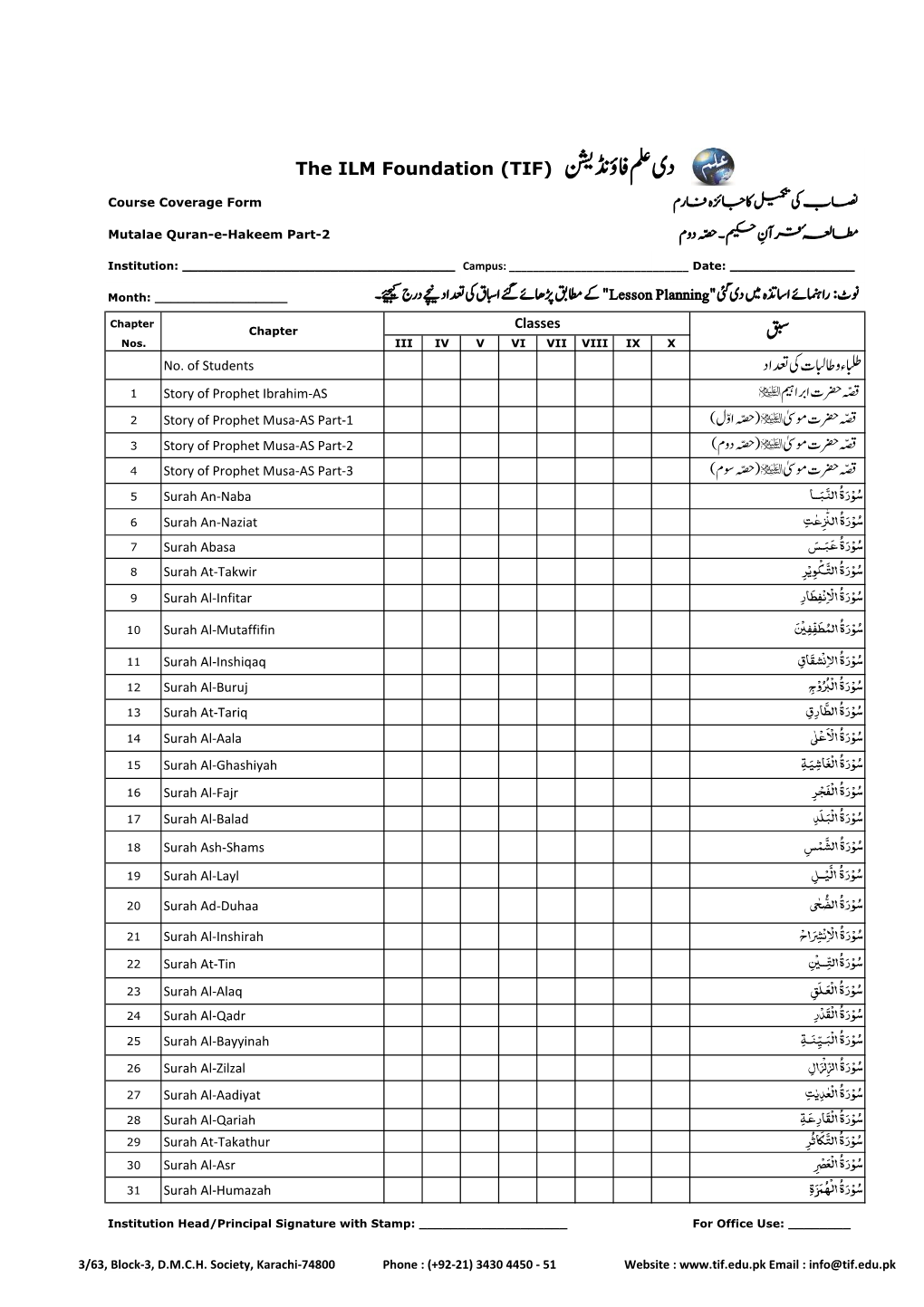 The ILM Foundation (TIF) یشننڈؤفا علم ید