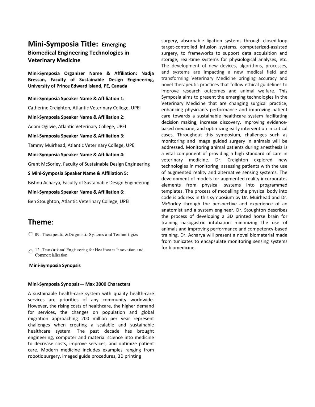 Emerging Biomedical Engineering Technologies in Veterinary Medicine