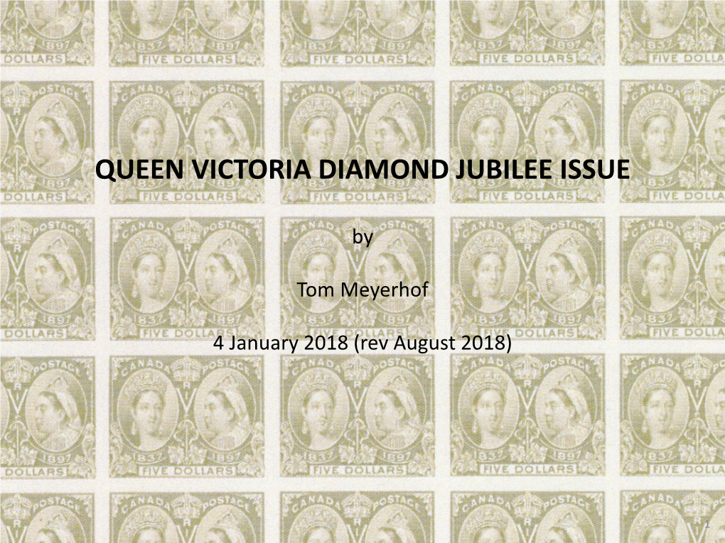 Queen Victoria Diamond Jubilee Issue