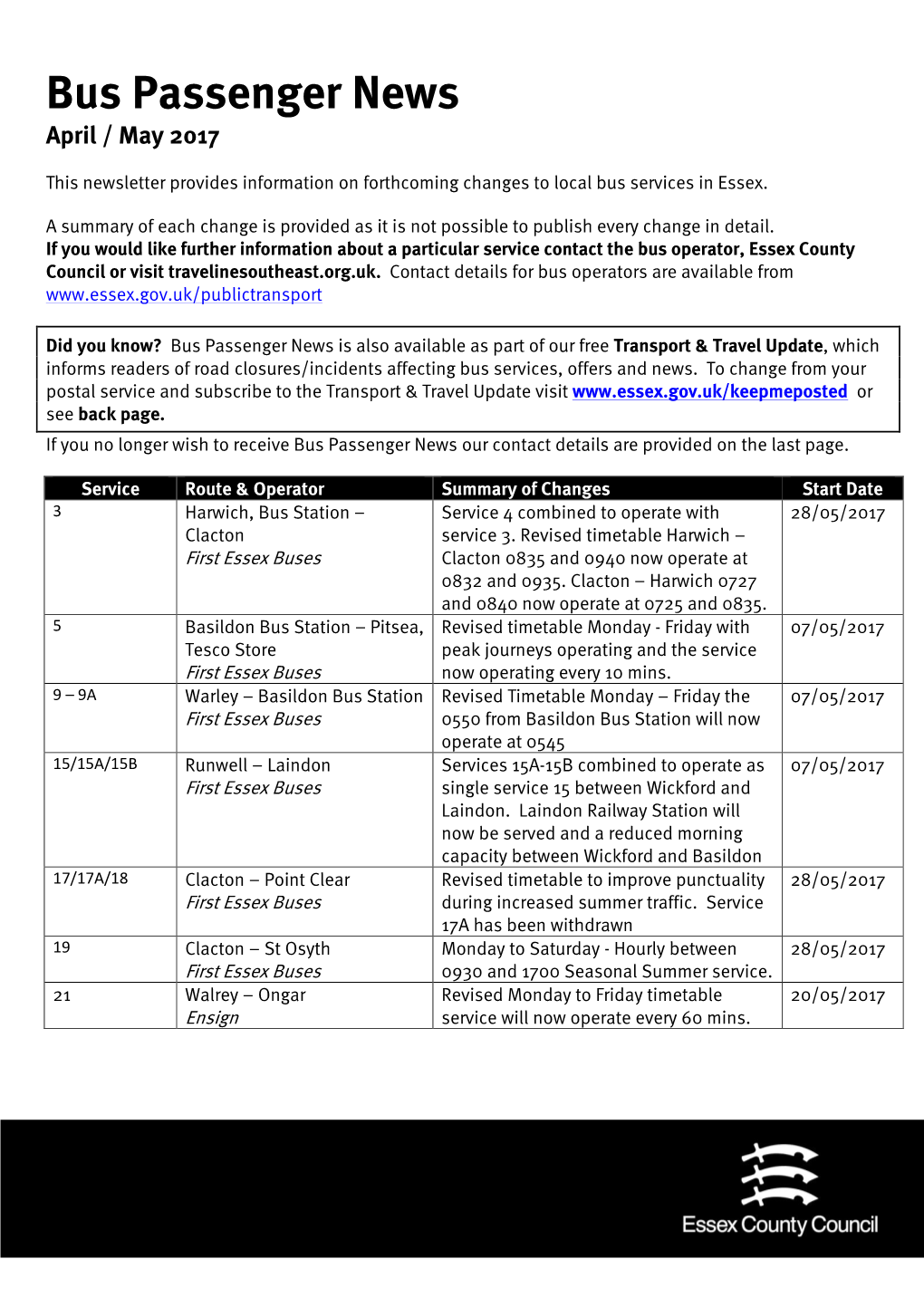 Bus Passenger News April / May 2017